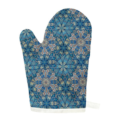 Boho Chic Mandala Floral Print Single Oven Mitt