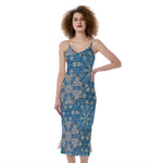 Boho Chic Mandala Floral Print Slim Fit Midi Cami Dress