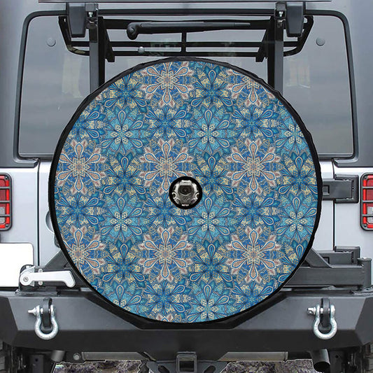 Boho Chic Mandala Floral Print Tire Cover With Camera Hole