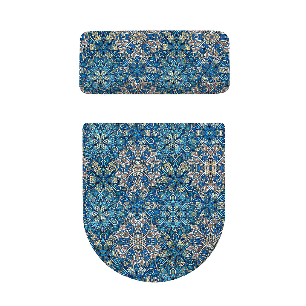 Boho Chic Mandala Floral Print Toilet Lid And Tank Cover Set