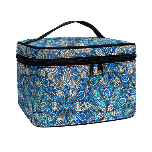 Boho Chic Mandala Floral Print Travel Makeup Bag