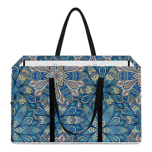 Boho Chic Mandala Floral Print Utility Tote Bag