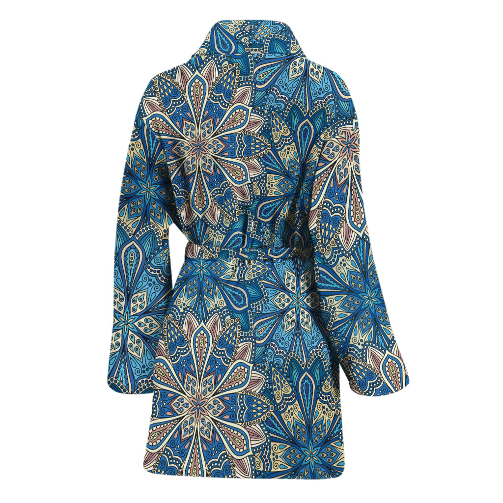 Boho Chic Mandala Floral Print Women's Bathrobe