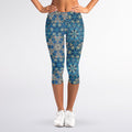 Boho Chic Mandala Floral Print Women's Capri Leggings