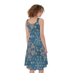 Boho Chic Mandala Floral Print Women's Sleeveless Dress