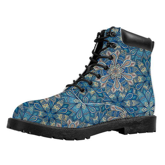 Boho Chic Mandala Floral Print Work Boots