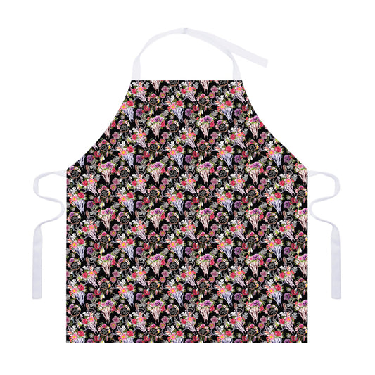 Boho Deer Skull Pattern Print Adjustable Apron