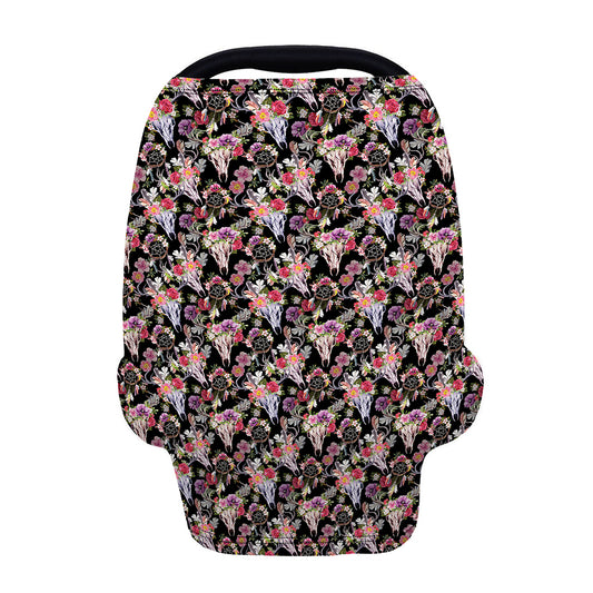 Boho Deer Skull Pattern Print Baby Seat Cover