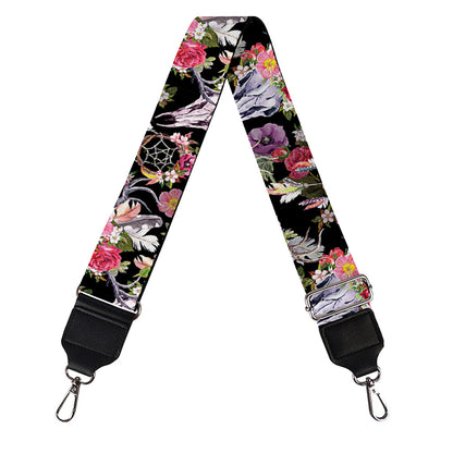 Boho Deer Skull Pattern Print Bag Strap