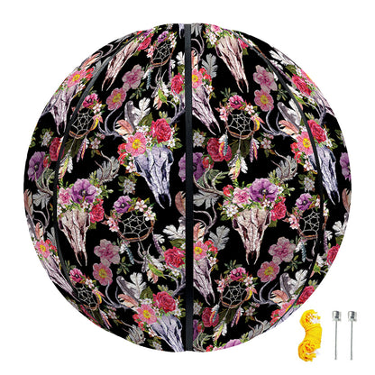 Boho Deer Skull Pattern Print Basketball