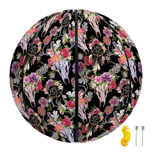 Boho Deer Skull Pattern Print Basketball