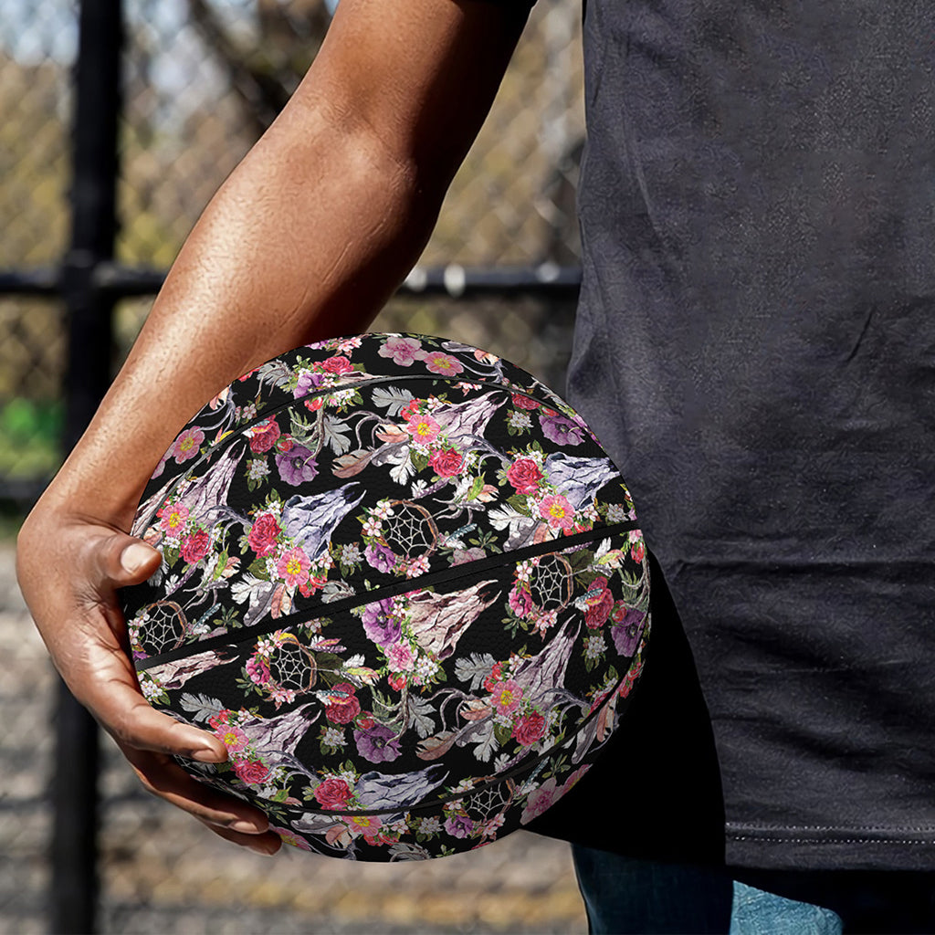 Boho Deer Skull Pattern Print Basketball