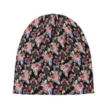 Boho Deer Skull Pattern Print Beanie