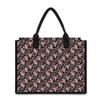 Boho Deer Skull Pattern Print Canvas Tote Bag