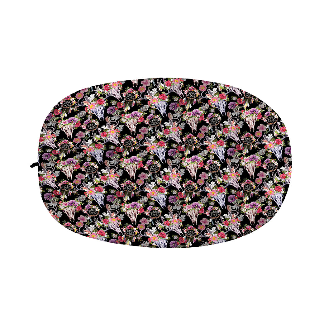 Boho Deer Skull Pattern Print Car Side Mirror Covers