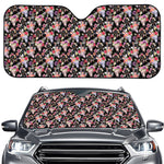 Boho Deer Skull Pattern Print Car Windshield Sun Shade