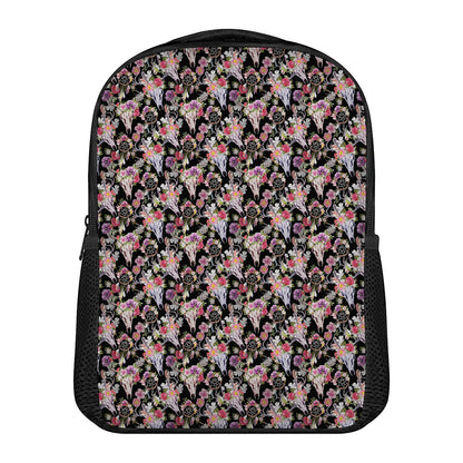 Boho Deer Skull Pattern Print Casual Backpack