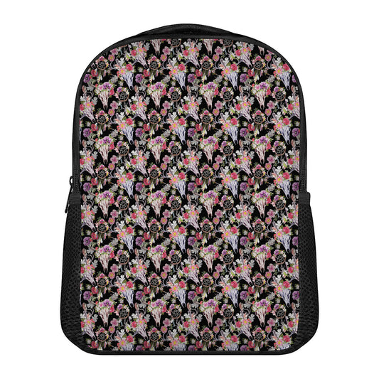 Boho Deer Skull Pattern Print Casual Backpack