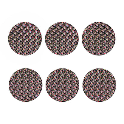 Boho Deer Skull Pattern Print Coaster Set