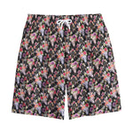 Boho Deer Skull Pattern Print Cotton Shorts
