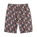 Boho Deer Skull Pattern Print Cotton Shorts