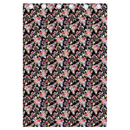 Boho Deer Skull Pattern Print Curtain