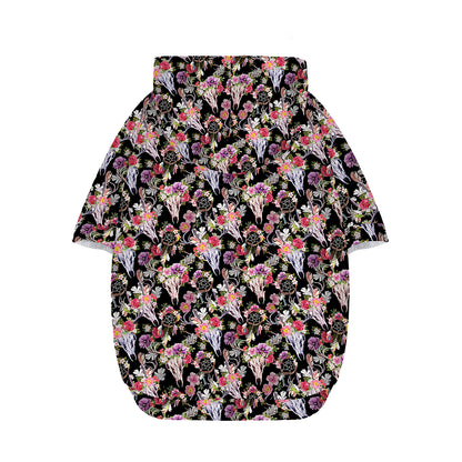 Boho Deer Skull Pattern Print Dog Zip Up Hoodie