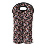 Boho Deer Skull Pattern Print Double Neoprene Wine Tote