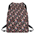 Boho Deer Skull Pattern Print Drawstring Backpack