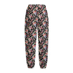 Boho Deer Skull Pattern Print Fleece Lined Knit Pants