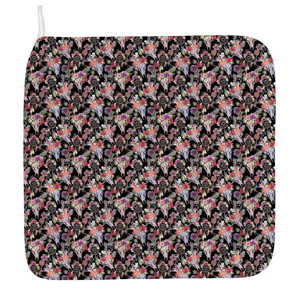 Boho Deer Skull Pattern Print Hand Towel