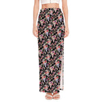Boho Deer Skull Pattern Print High Slit Maxi Skirt