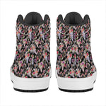 Boho Deer Skull Pattern Print High Top Leather Sneakers