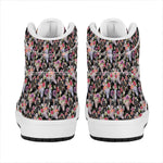 Boho Deer Skull Pattern Print High Top Leather Sneakers