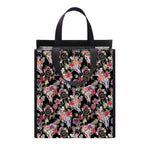 Boho Deer Skull Pattern Print Insulated Lunch Tote