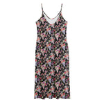 Boho Deer Skull Pattern Print Jersey Midi Cami Dress