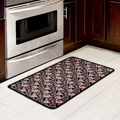 Boho Deer Skull Pattern Print Kitchen Mat