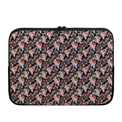 Boho Deer Skull Pattern Print Laptop Sleeve