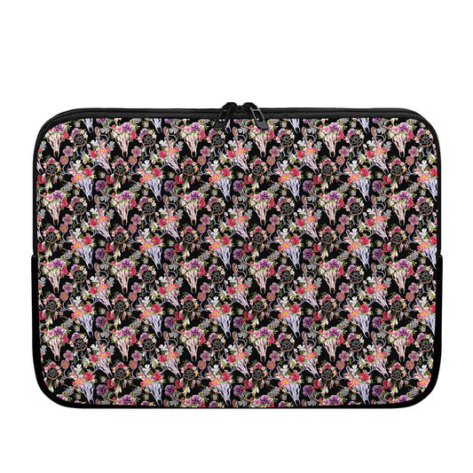 Boho Deer Skull Pattern Print Laptop Sleeve
