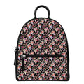Boho Deer Skull Pattern Print Leather Backpack