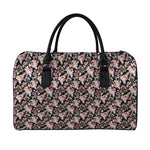Boho Deer Skull Pattern Print Leather Duffle Bag