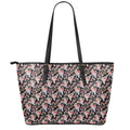 Boho Deer Skull Pattern Print Leather Tote Bag With Zipper