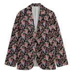 Boho Deer Skull Pattern Print Men's Cotton Blazer