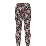 Boho Deer Skull Pattern Print Men's leggings