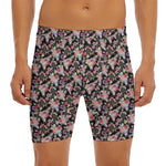 Boho Deer Skull Pattern Print Men's Long Boxer Briefs