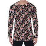 Boho Deer Skull Pattern Print Men's Long Sleeve T-Shirt