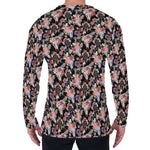 Boho Deer Skull Pattern Print Men's Long Sleeve T-Shirt