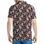 Boho Deer Skull Pattern Print Men's Polo Shirt