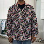 Boho Deer Skull Pattern Print Men's Shirt Jacket