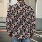 Boho Deer Skull Pattern Print Men's Shirt Jacket